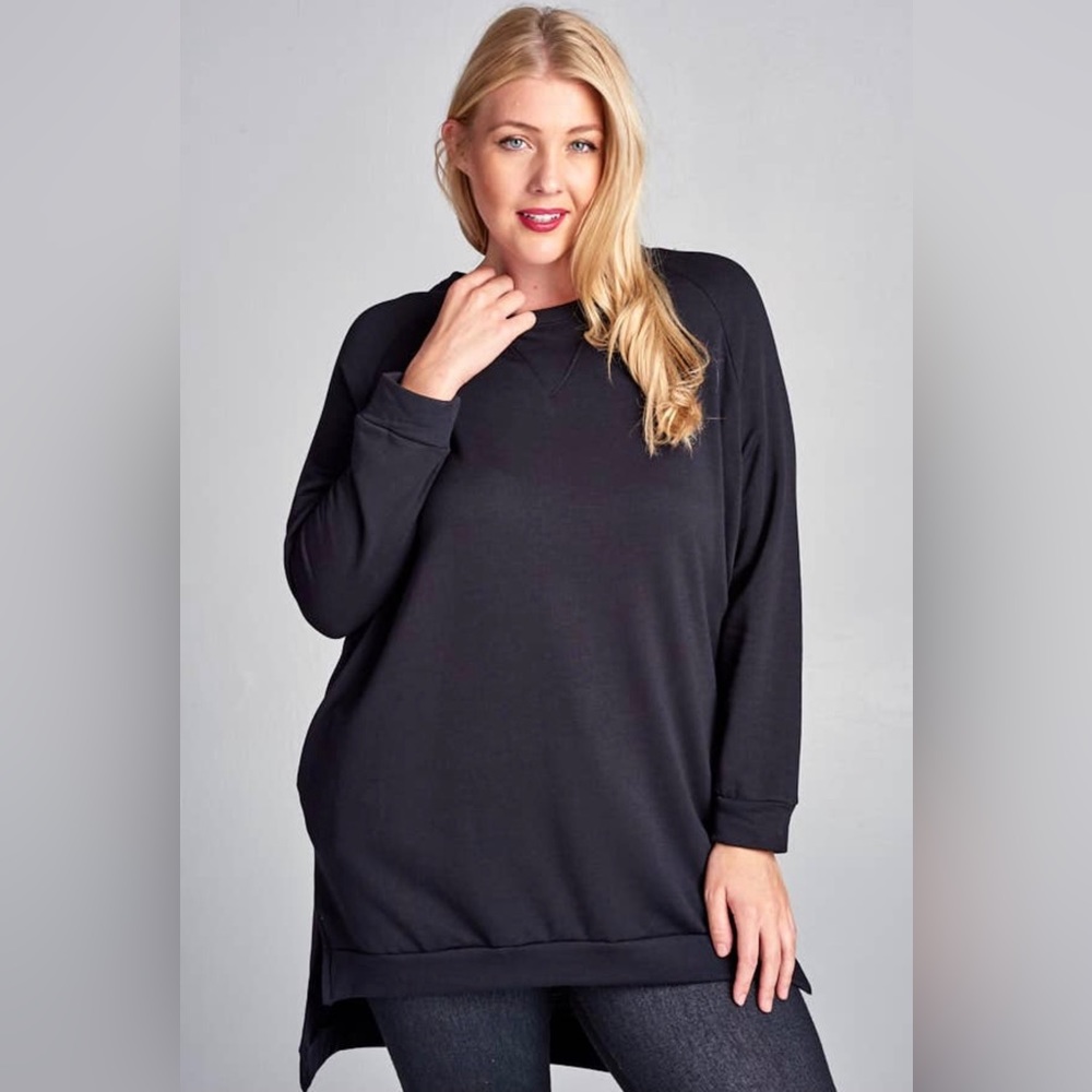 PS-T37-Plus Size Rayon French Terry Top
